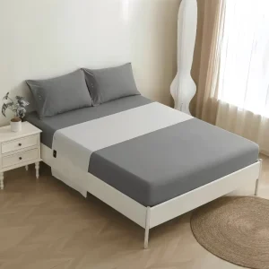 90*265CM Silver Grounding Mattress Conductive Earthing Sheet with 15FT Grounding Cord for Improve Sleep & Relief Pain