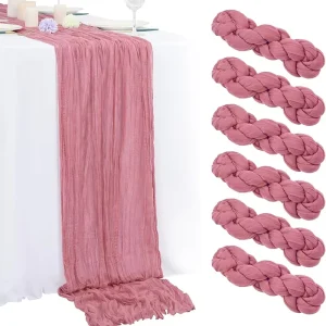 90*300Cm Cheesecloth Table Runner Boho Gauze Cheese Cloth Table Runner Rustic Sheer Runner Wedding Party Table Decor