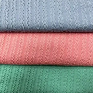 91% Polyester 9% Spandex 300gsm Heavy Weight Striped Jacquard Knit Fabrics for Dresses and Skirts