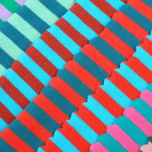95% Cotton 5% Spandex Checkered Yarn Dyed Stripes Knitted Fabric 4 Way Stretch Dry Fit OEM