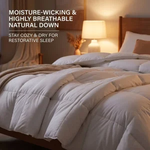 95% White Goose Duvet Summer Season Lightweight Breathable Eco Friendly Bedding Comforter Insert Soft Cotton Quilt