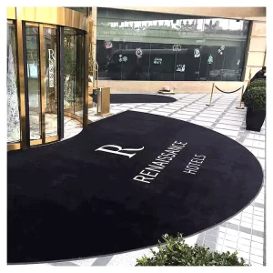 950g Nylon 6.6 Custom Logo Mat Heavy Duty Plush Entrance Rug Bespoke Irregular Shape Commercial Carpet for Hotel Lobby
