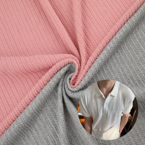 97% Polyester 3% Spandex Knitted Jacquard Fabric for Men Women Clothing Customizable Factory