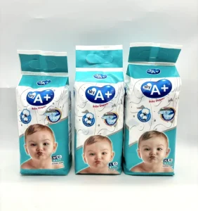 A+ Brand OEM Price NB~XXXL Disposable Cotton Baby Diapers Soft Breathable Absorption Leak Guard Printed Design