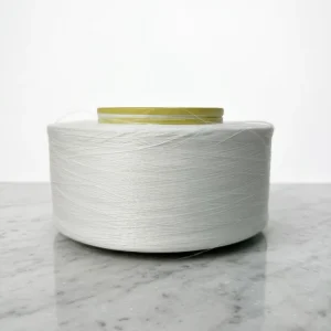 AA 100% Recycled Polyester FDY Yarn From Plastic Bottle With GRS Certification Semi dull 30D 12F Raw White