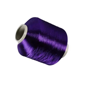 AB174 Dyed Polyester Filament Chenille Yarn Low elasticity Drawn Textured Twisted Use Ribbons Woven Labels Oeko Tex
