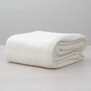 ALL SEASON NATURAL 100% PURE COTTON THERMAL WEAVE BED BLANKET