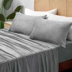 AOYATEX Custom Bed Sheets Set Soft Washable Fitted Bed Sheet with Pillow Cases Flannel Three Piece Set