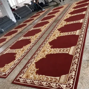 AUTOVI Factory Price Wall to Wall Muslim Prayer Roll Pp Yarn Masjid Tapis Printed Mosque Carpet for Floor Use