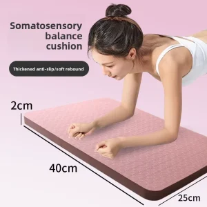 Ab Wheel Plank Pad Yoga Rectangle Kneeling Mat Thickened Ankle-protecting Pilates Balance Anti-slip Soft-collapse TPE Mat