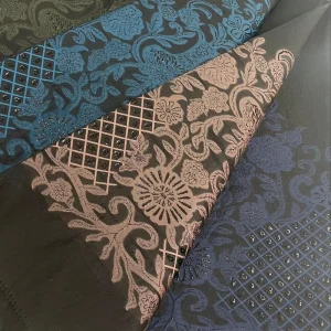 Abaya Fabrics Custom Printed Satin Fabrics Speciality Ethnic Printed Garment Fabrics