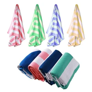 Absorbent Custom Logo Printed Quick Dry Sand Free Customised Waffle Weave Towel Micro Fiber Beach Towels Image Print
