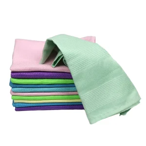 Absorbent Kitchen Towels Polishing Cloth 42X68Cm Microfiber Waffle Tea Towel Lint Free Microfiber Cleaning Cloth