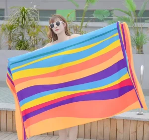 Absorbent Microfiber Beach Towel With Custom Logo for Adults Oversized Towel
