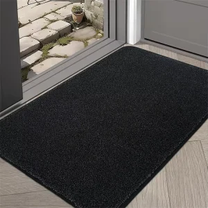 Absorbent Resist Dirt Tufted Plain Entrance Floor Mat Machine Washable PET Friendly Non Slip Indoor Front Entry Door Rug