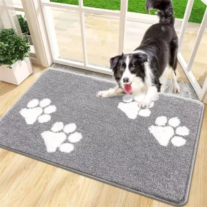 Absorbent Tufted Plain Door Mat Non Slip Machine Washable Entryway Rug Dirt Trapper Dog for Muddy Paws and Shoes