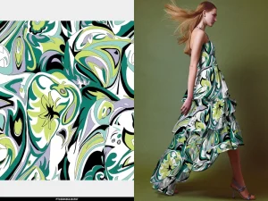 Abstract Floral Print 100% Polyester Woven Fabric 105GSM 60” Breathable Quick Dry Soft Smooth Girls Fashion Dresses Skirts