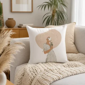 Abstract Mid Century Throw Pillow Cover Soft Polyester Boho Sun Palm Leaf Pattern Cushion Case Pillowcase for Sofa