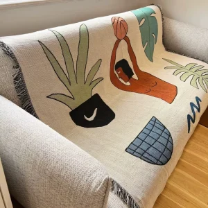 Abstract Woven Tapestry Home Decorative Luxury Multipurpose Jacquard Sofa Blankets