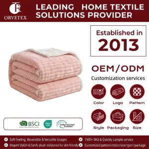 Accept Custom 100% Polyester Soft Bubble Texture Flannel Blanket for Home and Bedroom