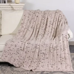 Accept Customized Eco friendly Soft Comfortable 50*70 Polyester Throw Knit Blanket for Bedroom Living Room Sofa
