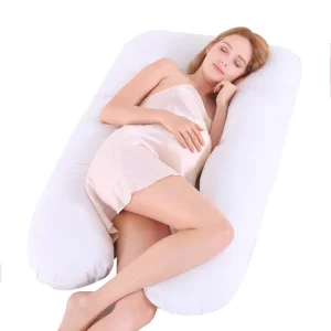 Adjustable 100% Cotton Full Body U Shaped Maternity Pregnancy Pillow Soft Side Sleeping for Pregnant Women