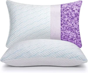 Adjustable Cooling Shredded Memory Foam Pillow for Stomach Sleepers Comfortable Firmness on Neck for Cool Sleep