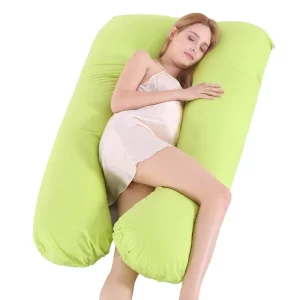 Adjustable Detachable Cover Full Body Maternity U Shape Nursing Pillow Lounger Soft Polyester Filling for Pregnant Women’s Sleep