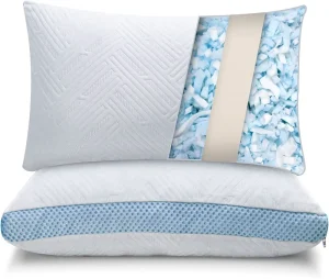 Adjustable Ergonomic Cervical Shredded Memory Foam Pillow for Side Back Stomach Sleepers Comfortable Bed Pillows