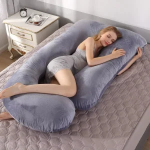 Adjustable Full Body Nursing Pillow Pregnant Women Side Sleepers Comfortable Foam Maternity Pillow Soft Neck Support Massaging