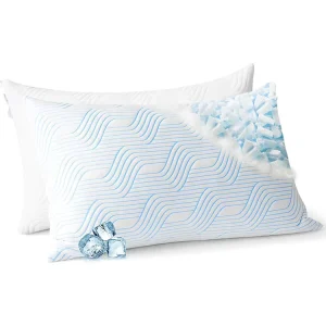 Adjustable Hotel Quality Shredded Memory Foam Cooling Medium Soft Bamboo Viscose Pillows for Back Stomach and Side Sleeper