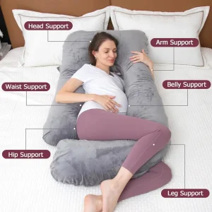 Adjustable Luxury Maternity Pregnancy Pillow Full Body Neck Support Comfortable Nursing Cushion Removable Cover for Pregnant