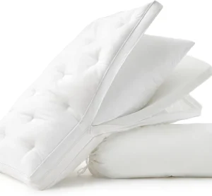 Adjustable Memory Foam Pillow Custom Height Firmness Pure Woven Mixed Down Alternative Filling 100% Cotton Cover
