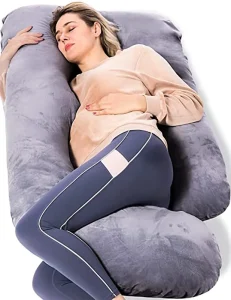 Adjustable Pregnancy Pillow for Sleeping Maternity Body Support Pillow with Removable Cover Comfortable for Pregnant Women