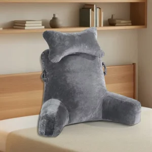 Adult Back Pillows for Watching, Gaming, Relaxing, Couch Backrest Bed Rest Pillow with Detachable Neck Roll and Arms