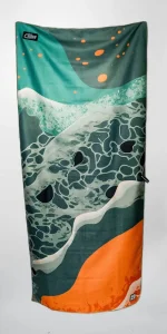 Adult Beach Towel Sports Tropical Pattern Double Sided Recycled Microfiber Antimicrobial Super Absorbent Sand Free Quick Dry