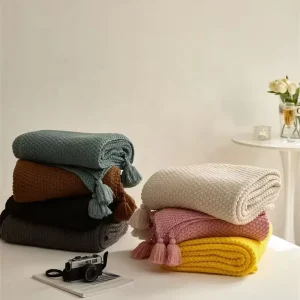 Adult Comfort Knitted Blanket in Multiple Colors and Sizes 100% Acrylic Suitable for Sofas and Other Items Jy