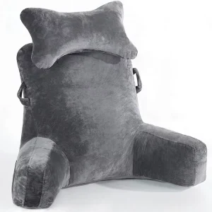 Adult Couch Backrest Reading Pillow Bed Rest Pillow with Detachable Neck Roll & Arms