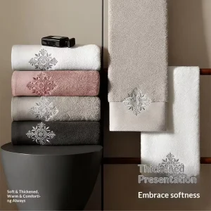 Adult Embroidered 3D Terry Toilet Tissue 100% Cotton Antibacterial Water Absorbent Soft Standard Roll