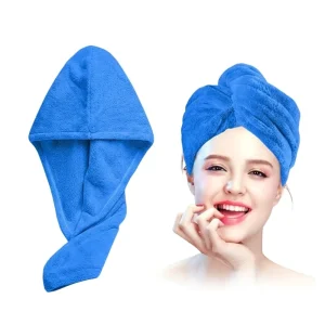 Adult Hair Towel Wrap Set 2 Drying Towels Super Absorbent Microfiber Curly Hair Button Design Anti-Frizz Quick-Dry Machine