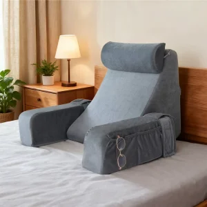 Adult Reading Pillow Neck Back Support Memory Foam Filled Reclining Pillow for Bed Sitting Removable Cover Customizable Size