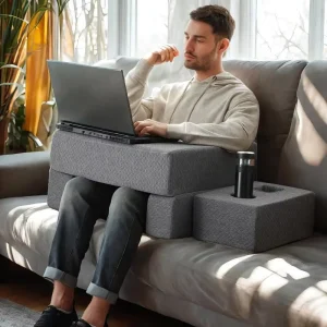 Adults Arm Rest Memory Foam Working Playing Crocheting in Bed Couch Reading Lap Pillow for Bed Desk Pillow