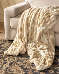 Aesthetic 100% Polyester Faux Fur Throw Blanket Soft Striped Plush Animal Striped Cartoon Eco Friendly Portable for Modern Home
