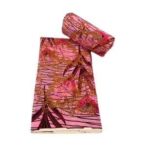 Africain Real Wax Prints Batik Gold Sequin Brode Lightweight Eco Friendly Wax Cotton Fabric for Bags & Curtains