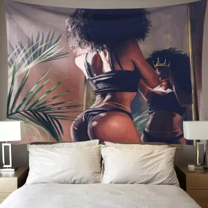 African American Sexy Woman Tapestries Wall Art Dancing African Women Tapestry