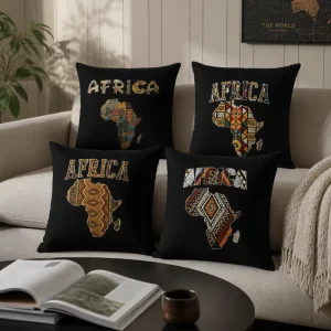 African Art Throw Pillow Cover Soft Polyester Black Woman Tribal Dancer Cushion Case Decorative Shell for Sofa