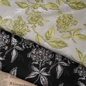 African Elegant Silver Beautiful Flowers Jacquard Brocade Fabric for Formal Dress or DIY Materials or Sofa Decoration