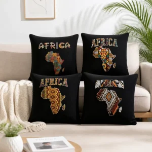 African Ethnic Art Throw Pillow Cover Soft Polyester Tribal Woman Pattern Cushion Case Decorative Shell for Couch