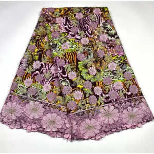 African Guipure Cord Lace Batik Fabric Eco Friendly Brocade Lingerie Craft Curtain 5 Yards