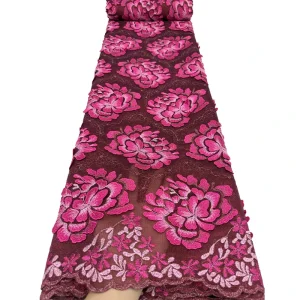 African Guipure Cord Lace Fabric Embroidered Mesh Lace for Nigerian Wedding Asoebi Dress